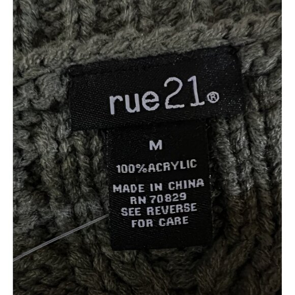 NWT~ Rue 21 V-Neck Distressed Long Sleeve Sweater Size Medium ~ Green - Picture 4 of 4